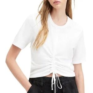 All Saints Ruched Short Sleeve Top